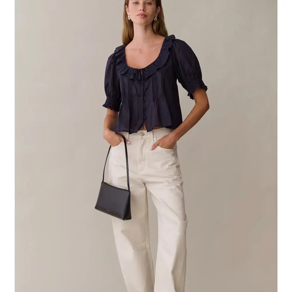 sorella Maysilee Cotton Top navy blue size XS $147
